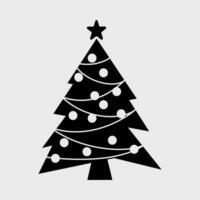 silhouette of Christmas tree. isolated on white background. vector illustration