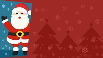 Santa Claus cartoon character banner with free space to put text on background. Vector