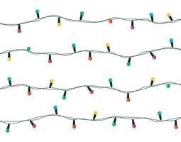 Christmas lights on white background vector