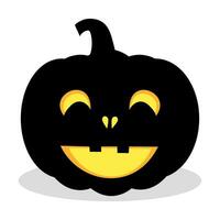 negro Víspera de Todos los Santos calabaza aislado en blanco antecedentes. vector ilustración