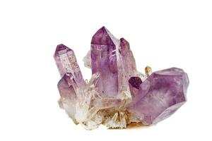 Amethyst Crystal Druse  macro mineral on white background photo