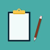 Clipboard with pencil. Checklist. Complete a survey. vector illustration