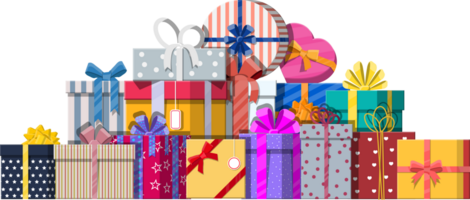 bunt eingewickelt Geschenk Box png