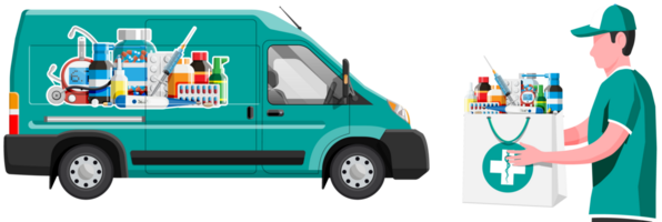 Van for delivery pharmaceutical drugs. png