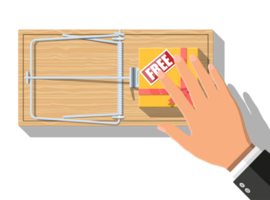 Wooden mouse trap and gift box png