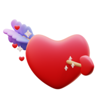 3d illustration of falling in love png
