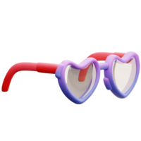 3d illustration av kärlek glasögon png