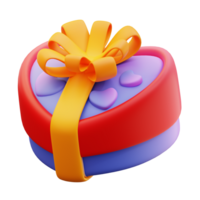 3d illustration of love gift box png