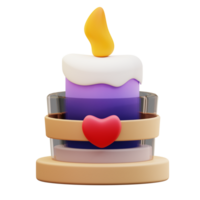 3d illustration de romantique l'amour bougie png