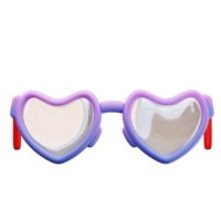 3d illustration av kärlek glasögon png