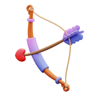 3d ilustração do amor seta png