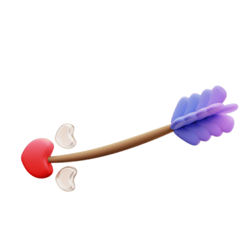 3d ilustração do amor seta enfeite png
