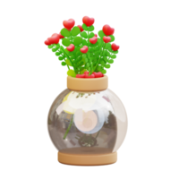 3d ilustración de amor flor png