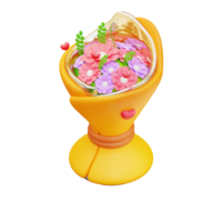 3d illustration av knippa blommor png