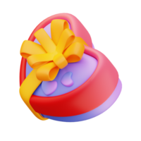 3d illustration de l'amour cadeau boîte png