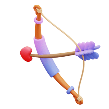 3d ilustração do amor seta png
