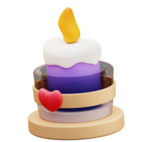 3d illustration de romantique l'amour bougie png