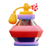 3d ilustración de amor perfume png