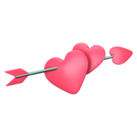 3d Cupido corazones png