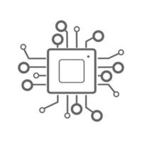 CPU Icon. Processor line vector icon for websites and mobile minimalistic flat design