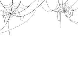 negro araña web. de miedo telaraña de Víspera de Todos los Santos símbolo. aislado en blanco antecedentes. vector ilustración