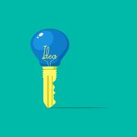 Keys and light bulbs. The concept of solving puzzles. vector illustration