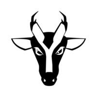 a black and white goat head on a white background vector