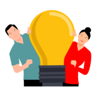two people holding a light bulb png
