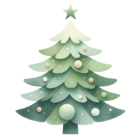 AI generated Watercolor Christmas tree isolated png