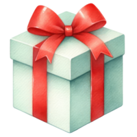 ai generado acuarela caja de regalo aislado png