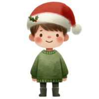 AI generated Little Boy in Christmas Attire isolated png