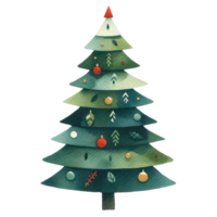 AI generated Watercolor Christmas tree isolated png