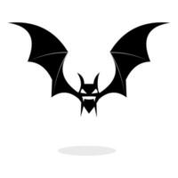 murciélago silueta logo. Víspera de Todos los Santos negro murciélago icono. Víspera de Todos los Santos símbolo. vector