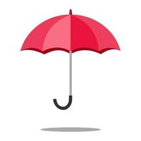 Red umbrella opened separately on a white background. Prevention concepts. Vector