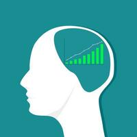 Graph of growth in the human head. Think about future growth. Vector image