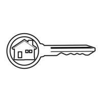llave casa icono. casa llave icono. vector ilustración. inmuebles concepto con casa y clave.eps
