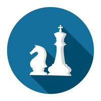 Icon of chess king and chess knight. Business strategy icon. Vector illustration