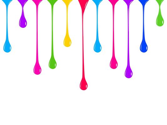 Different colorful drops. paint falling drips. rainbow oil paint. vector.