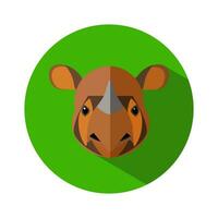 Sumatran rhinoceros icon on white background. Sumatran rhinoceros logo. vector illustration