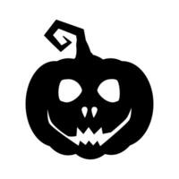 silhouette Halloween pumpkin isolated on white background. vector