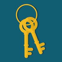 gold Keychain icon. isolated on background. vector illustration