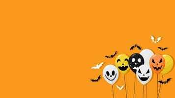 Halloween Banner with Halloween Ghost Balloons. Scary air balloons. Website spooky or banner template vector