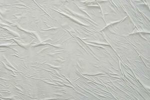 White creased poster texture. Abstract background. photo