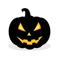 negro Víspera de Todos los Santos calabaza aislado en blanco antecedentes. vector ilustración