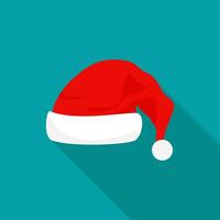 Navidad Papa Noel claus sombrero aislado en antecedentes. nuevo año rojo sombrero vector