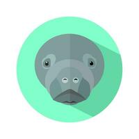 Dugong fish icon on white the background. Dugong logo. vector illustration