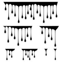 Dripping liquid. Paint dripping. Paint flows. Flowing liquid. on transparent background vector