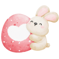 aquarelle illustration ensemble de Pâques lapin et Pâques Oeuf png