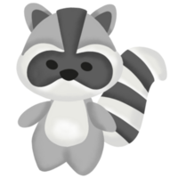 cute raccoon illustration png