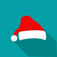 Navidad Papa Noel claus sombrero aislado en antecedentes. nuevo año rojo sombrero vector